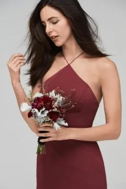 Watters 3505 Whitney Halter Chiffon Bridesmaid Dress