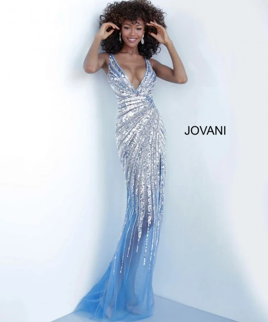Jovani 3686 Sequin Deep V Gown 3 Jovani 3686 Sequin Deep V Gown