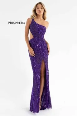 Primavera 3729 One Shoulder Beaded Prom Dress