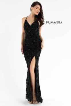 Primavera 3731 Floral Beaded Prom Dress