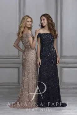 Adrianna Papell Platinum 40102 Sequin Bridesmaid Dress