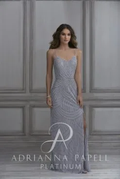 Adrianna Papell Platinum Adrianna Papell 40116 Open Strappy Back Bridesmaid Dress