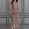 Adrianna Papell Platinum Adrianna Papell 40119 Flounce Beaded Bridesmaid Dress