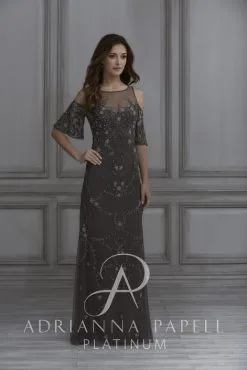 Adrianna Papell Platinum Adrianna Papell 40126 Cold Shoulder Bridesmaid Dress