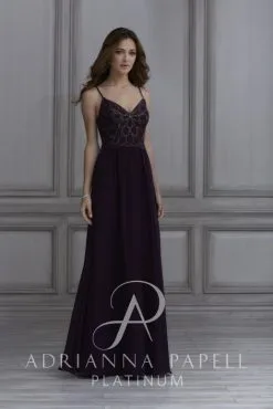 Adrianna Papell Platinum Adrianna Papell 40133 Beaded Chiffon Bridesmaid Dress