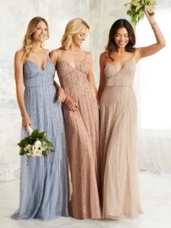 Adrianna Papell Platinum 40264 Beaded Tulle Gown