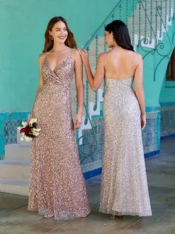 Adrianna Papell Platinum 40318 Sequin Wrap Gown