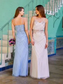 Adrianna Papell Platinum 40319 Blouson Beaded Gown