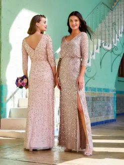 Adrianna Papell Platinum 40320 Sequin Blouson Gown