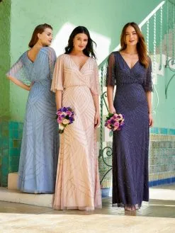 Adrianna Papell Platinum 40322 Flutter Sleeve Gown