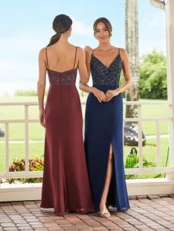 Adrianna Papell Platinum 40347 Fitted Chiffon Gown