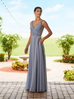 Adrianna Papell Platinum 40350 Beaded Gown With Pockets