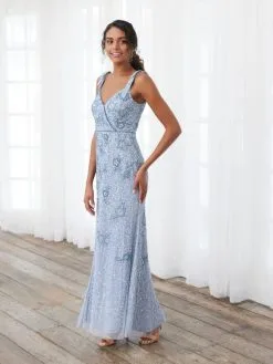 Adrianna Papell Platinum 40397 Floral Beaded Gown