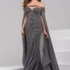 Jovani 45566 Beaded Gown With Off Shoulder Long Cape -Outlet Prom Dresses Store 45566 Jovani Evening Dress F18 471x705