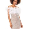 Ashley Lauren 4566 Feather Beaded Cocktail Dress -Outlet Prom Dresses Store 4566 Ashley Lauren Prom Dress S23 508x705