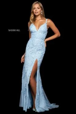 Sherri Hill 53908 Leaf Lace Embroidered Gown
