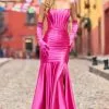 Sherri Hill 55355 Ruched Mermaid Dress With Gloves