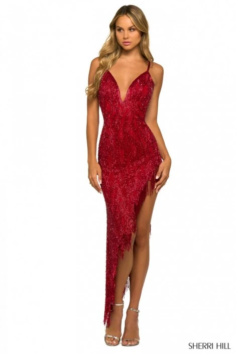 Sherri Hill 55413 Asymmetrical Beaded High Low Gown 3 Sherri Hill 55413 Asymmetrical Beaded High Low Gown