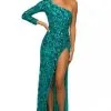 Sherri Hill 55430 Elegant One Long Sleeve Sequin Gown
