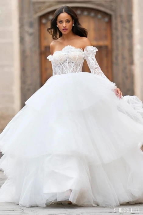 Sherri Hill 55437 Ballgown With Removable Sleeves 3 Sherri Hill 55437 Ballgown With Removable Sleeves