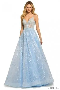 Sherri Hill 55532 Sparkling Sheer A-Line Gown