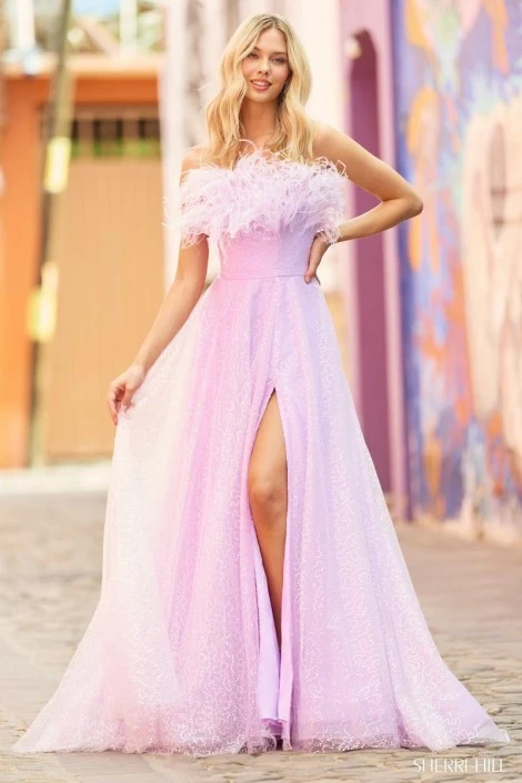 Sherri Hill 55590 Fun Feather Top Prom Dress 3 Sherri Hill 55590 Fun Feather Top Prom Dress
