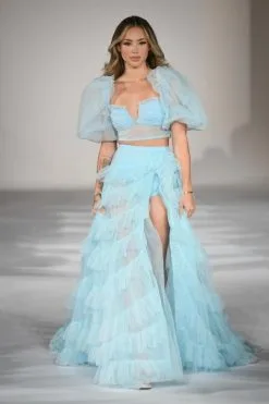 Sherri Hill 55591 Sheer Ruffle 2 Piece Gown