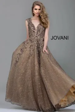 Jovani MOB Jovani 55877 Glistening Embroidered Lace Gown