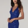 Scala Short Scala 60060 Deep V Sequin Cocktail Dress -Outlet Prom Dresses Store 60060 Scala Prom Dress S20 471x705
