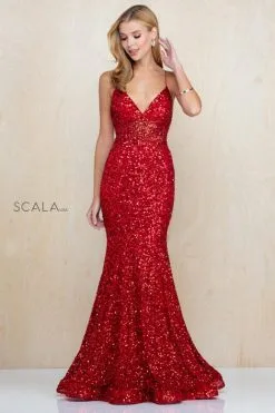 Scala 60179 Sparkling Beaded Mermaid Dress