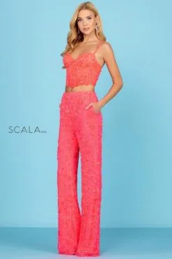 Scala 60244 Beaded Prom Pant Suit