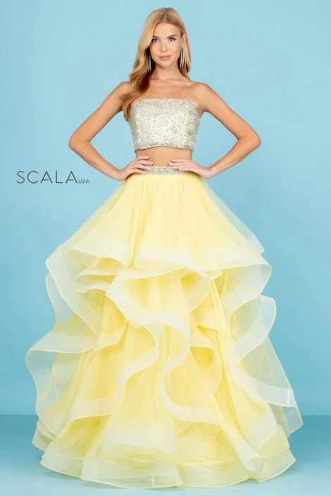 Scala 60268 Beaded 2 Piece Ruffle Gown 3 Scala 60268 Beaded 2 Piece Ruffle Gown