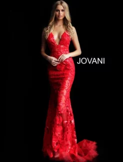Jovani 60283 Embellished Sheer Side Prom Gown