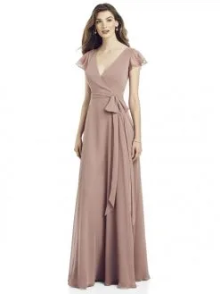 After Six 6817 Flutter Sleeve Chiffon Bridesmaid Dress