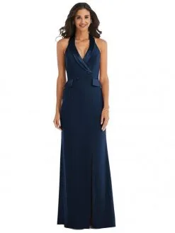 After Six 6842 Halter Tuxedo Bridesmaid Dress