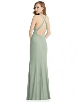 After Six 6848 High Neck X Back Bridesmaid Dress