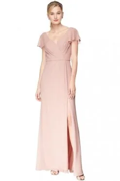 #Levkoff By Bill Levkoff 7155 Flutter Sleeve Bridesmaid Dress