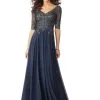 MGNY By Morilee 71805 Metallic Lace Mothers Gown 2 MGNY By Morilee 71805 Metallic Lace Mothers Gown -Outlet Prom Dresses Store 71805 MGNY by Morilee Mother of the Bride Gown F18 492x705