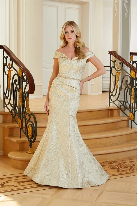 MGNY By Morilee 72701 Brocade Off Shoulder Gown 3 MGNY By Morilee 72701 Brocade Off Shoulder Gown