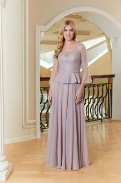 MGNY By Morilee 72706 Graceful Sheer Sleeve MOB Gown