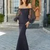 Size 10 Navy MGNY By Morilee 72721 Modern Off Shoulder Gown 1 Size 10 Navy MGNY By Morilee 72721 Modern Off Shoulder Gown -Outlet Prom Dresses Store 72721 MGNY by Morilee Gown S23 470x705