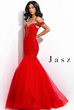 Jasz Couture 7301 Off Shoulder Mermaid Gown