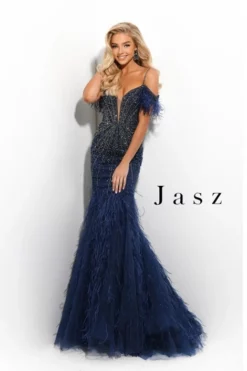 Jasz Couture 7310 Feather Mermaid Gown