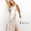 Jasz Couture 7351 Sheer Floral Gown