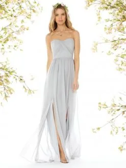 Dessy Social Bridesmaid Dessy Social 8159 Draped Bridesmaid Gown With Slits