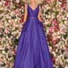 Clarisse 8194 V Neck Jewel Belt Gown -Outlet Prom Dresses Store 8194 Clarisse Prom Gown S20 488x705