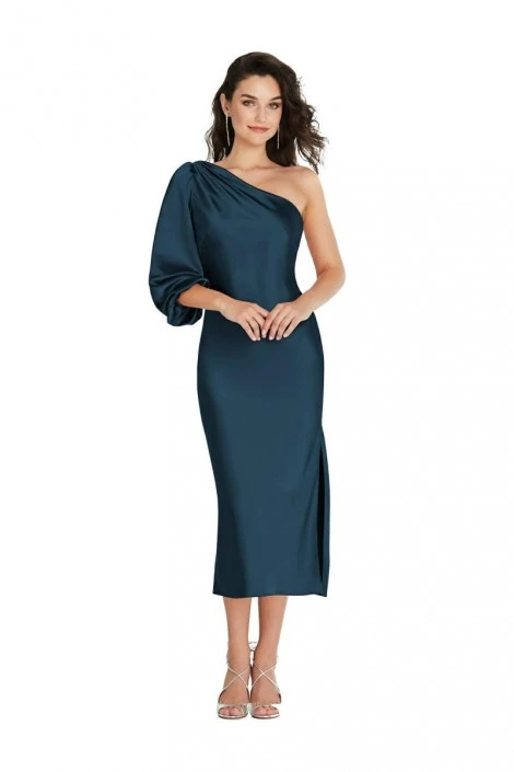 Dessy Social Bridesmaid Dessy Social 8215 One Shoulder Midi Bridesmaid Dress 3 Dessy Social Bridesmaid Dessy Social 8215 One Shoulder Midi Bridesmaid Dress