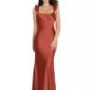 Dessy Social Bridesmaid Dessy Social 8219 Ruffle Cutout Back Bridesmaid Dress