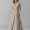 Watters 8542 V Neck Chiffon Bridesmaid Gown 1 Watters 8542 V Neck Chiffon Bridesmaid Gown -Outlet Prom Dresses Store 8542 Watters Bridesmaid Dress F15 471x705