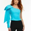 Ashley Lauren 9004 One Long Sleeve Bow Top 1 Ashley Lauren 9004 One Long Sleeve Bow Top -Outlet Prom Dresses Store 9004 Ashley Lauren Prom Dress S22 508x705